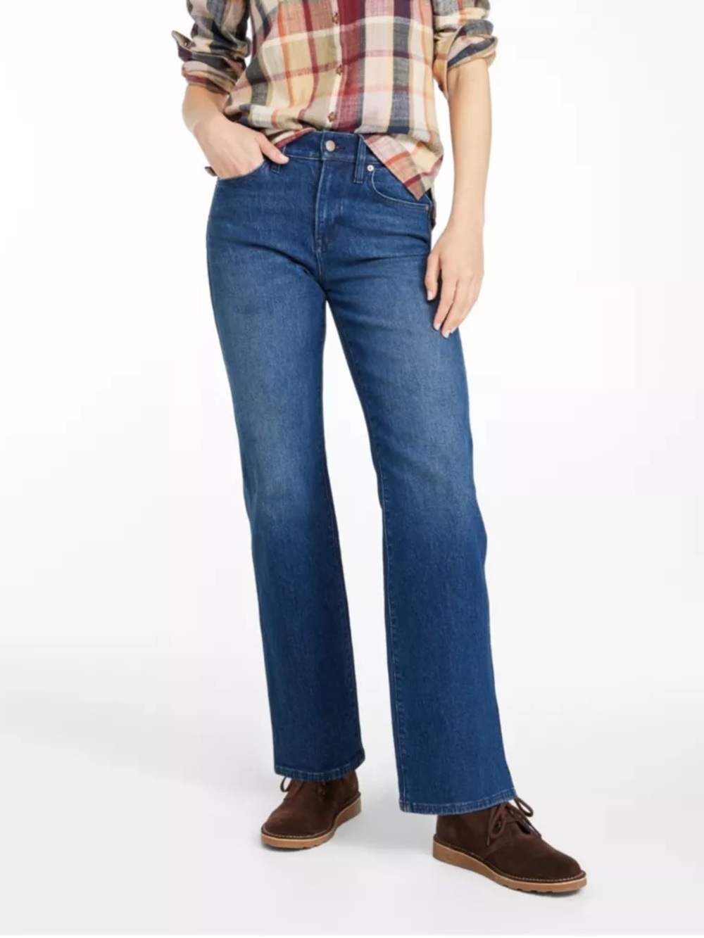 LL Bean Women's Signature Original Jeans, High-Rise Straight-Leg Size 12 Tall